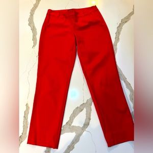 White House black market Red Ankle Pants with size zipper. Size 4R